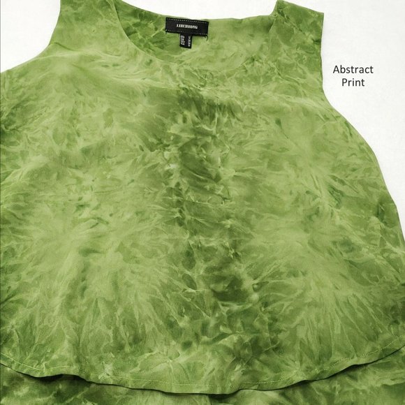 Green Swing Tank Top Scoop Neck Soft Double-layered Abstract Print Tunic, Size M - Picture 5 of 11